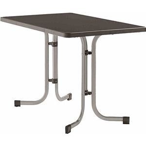 Sieger 233/A Boulevard-klaptafel met mecalit-Pro-plaat 115 x 70 cm, stalen buisframe grafiet, tafelblad leisteendecor antraciet