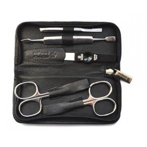 Pfeilring - Manicure Koffer - Zwart - Nappaleer - 5 Stuks