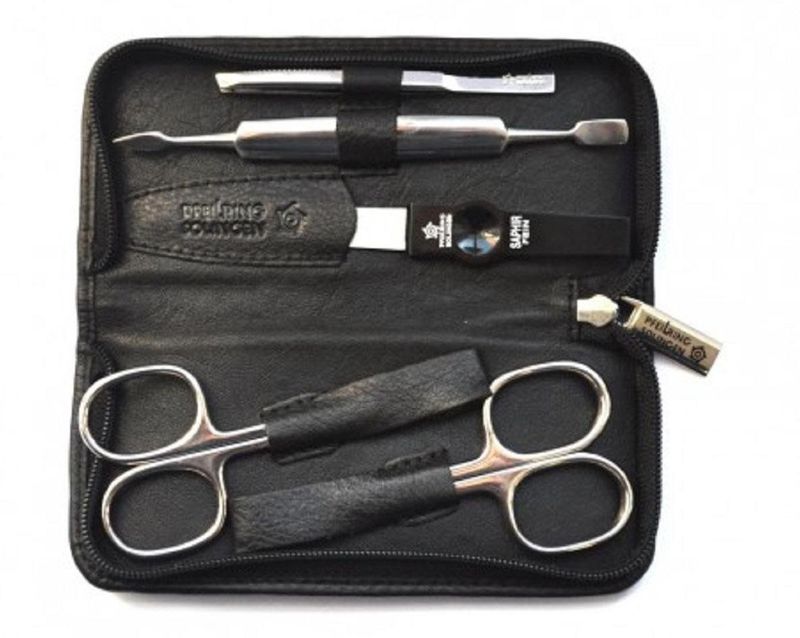 Pfeilring - Manicure Koffer - Zwart - Nappaleer - 5 Stuks