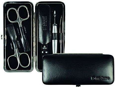 Pfeilring - Manicurekoffer - Glanzend Kalfsleer - 5 Vernikkelde Instrumenten