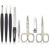 Manicure Set - Donkerbruin - Koeienhuid - Inclusief 6 Instrumenten