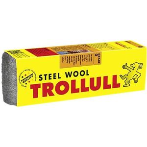 Trollull 200 g, medium 0, kan worden gebruikt voor hout, vuil van tegels en stenen vloeren, het polijsten van koperen buizen en kranen
