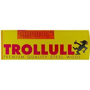 Trollull 200 g staalwol, gemiddelde grootte, 1 kan worden gebruikt voor het slijpen van houten oppervlakken, het verwijderen en reinigen van oude verf en lakken van antieke meubels
