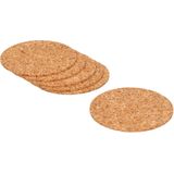 Zeller Glazenonderzetters - rond - Lichtbruin - 10cm diameter - Kurk - Set van 6