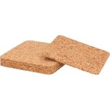 Zeller Glazenonderzetters - set 6x - vierkant - Lichtbruin - 10x10 cm - Kurk