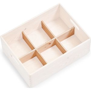 Zeller Present Houten opbergbox 40 x 30 x 15 cm - 13371 - Sorteervakken, Stapelbaar, Klaar voor gebruik