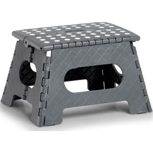 1x opstapje inklapbaar, hoog, opstapkruk voor keuken, caravan, 120 kg, kunststof, 39,5 x 38,5 x 32 cm, grijs/zwart