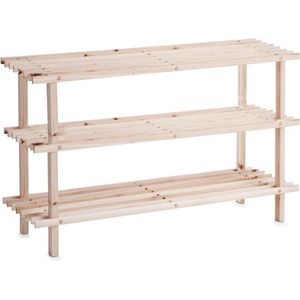 Zeller - Shoe Rack, 2 tiers, Fir Wood