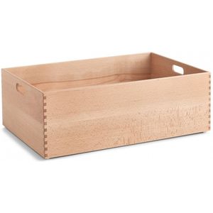 Zeller Beuken houten kist - 60 x 40 x 21 cm (XXL) - Stapelbaar