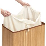 Zeller - Laundry Hamper, twofold, bamboo, natural