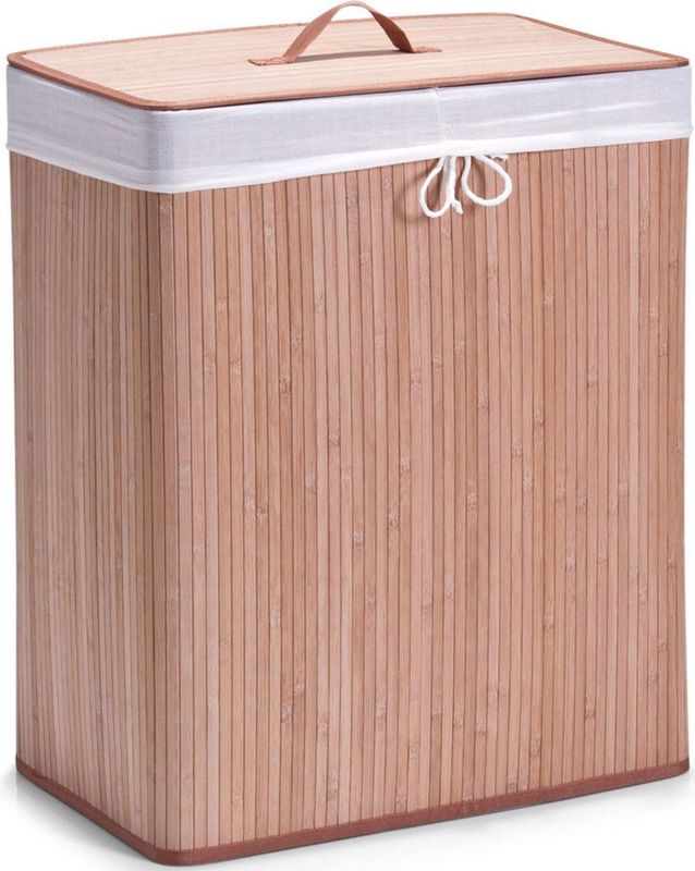 Zeller - Laundry Hamper, twofold, bamboo, natural