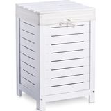 Zeller - Wasmand - Wit - Hout - Met Deksel - Inhoud 50 Liter