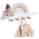 Zeller Present - Regenboog Wandkapstok - Kinderkamer - MDF - Grenenhout