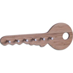 Sleutelrek bruin voor 6 sleutels 35 cm - Zeller - Huisbenodigdheden - Sleutels ophangen - Sleutelrekjes - Decoratief sleutelrek