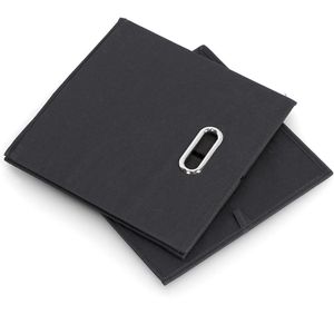 Zeller kastmanden - Zwart - vierkant - 32 x 32 cm - opbergmand - vakkenkast opbergers
