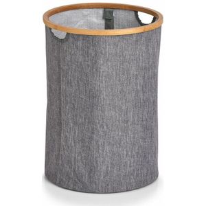 Zeller Wasmand - grijs - rond - stof - 36 x 50 cm - Dubbele wasmanden