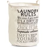 Zeller Wasmand - rond - creme - stof - 38 x 48 cm