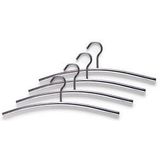 4x Zilveren RVS Kapstok/Garderobe Jassen Hangers 44 cm - Kledinghangers
