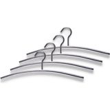 4x Zilveren RVS Kapstok/Garderobe Jassen Hangers 44 cm - Kledinghangers