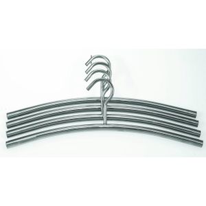4x Zilveren RVS Kapstok/Garderobe Jassen Hangers 44 cm - Kledinghangers
