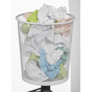 Zeller - Waste Paper Basket, white, mesh