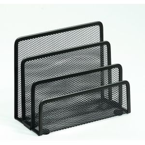 Zeller Brievenhouder - antraciet - grijs - 3-vaks - draadmetaal - 17 x 13,5 cm
