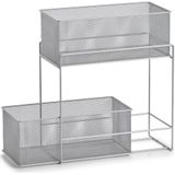 Zeller keuken/keukenkast organizer uitschuifbaar - zilver - 18 x 35 x 42 cm - metaal
