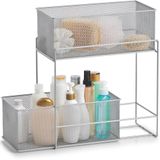 Zeller keuken/keukenkast organizer uitschuifbaar - zilver - 18 x 35 x 42 cm - metaal