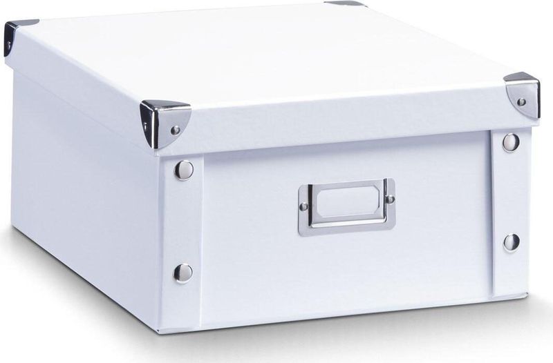 Zeller 17763 Opbergdoos White Stripe - Karto - Deco - Ca. 31 X 26 X 14 cm