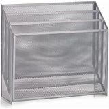 Zeller - Tijdschriftenrek - Grijs - Metaal - 3 Vakken