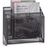 Zeller tijdschriftenrek/houder - zwart - 32 x 30 cm - metaal