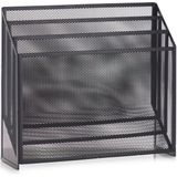 Zeller tijdschriftenrek/houder - zwart - 32 x 30 cm - metaal