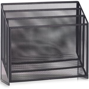 Zeller tijdschriftenrek/houder - zwart - 32 x 30 cm - metaal