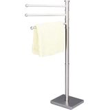 Zeller handdoeken droogrek - staand model - 3 stangen - RVS - 22 x 18 x 87 cm