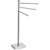 Zeller handdoeken droogrek - staand model - 3 stangen - RVS - 22 x 18 x 87 cm