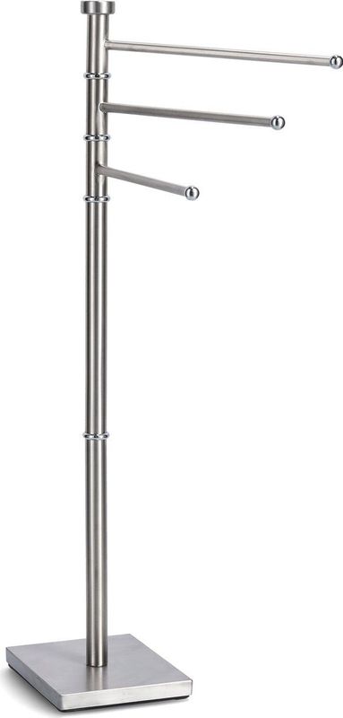 Zeller handdoeken droogrek - staand model - 3 stangen - RVS - 22 x 18 x 87 cm