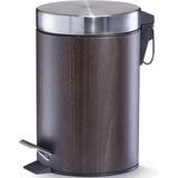 Zeller Pedaalemmer - bruin - houtprint - 3 liter - 17 x 26 cm
