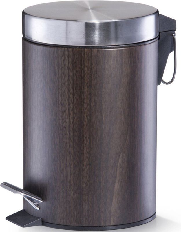 Zeller Pedaalemmer - bruin - houtprint - 3 liter - 17 x 26 cm