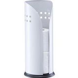 Zeller Make up spiegel - vrijstaand - een zijde is 3x vergrotend - wit - 15x26 cm