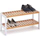 Bamboe - Schoenenrek - Natuurlijke Uitstraling - Witte Accenten - 2 Etages