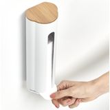 Zeller - Wattenschijfjeshouder - Badkameraccessoire - Wit - ABS Kunststof en Bamboe