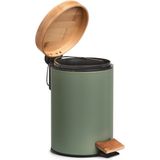 Kosmetikeimer aus Metall und Bambus, ø 16,8 cm