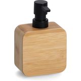 Zeller Zeeppompje/dispenser - luxe kwaliteit bamboe hout - 15 cm