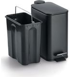 Zeller Prullenbak/pedaalemmer - metaal/kunststof - 5L - zwart - soft close - 29 x 14 cm