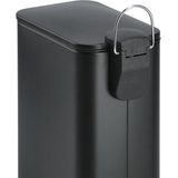 Zeller Prullenbak/pedaalemmer - metaal/kunststof - 5L - zwart - soft close - 29 x 14 cm