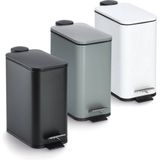 Zeller Prullenbak/pedaalemmer - metaal/kunststof - 5L - zwart - soft close - 29 x 14 cm