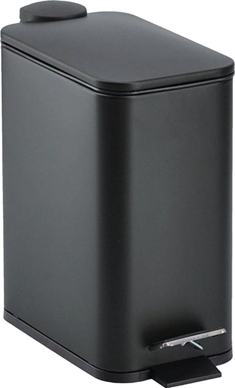 Zeller Prullenbak/pedaalemmer - metaal/kunststof - 5L - zwart - soft close - 29 x 14 cm