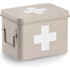 Zeller - Verbanddoosje - Beige - Metaal - Compact en Functioneel