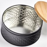 Zeller - Voorraadblik - Zwart - 3,8 Liter - Lucht/geurdicht met Houtlook Deksel