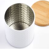 Zeller voorraad blik - wit - metaal - 10,5 x 18 cm - 2L - snoeptrommels